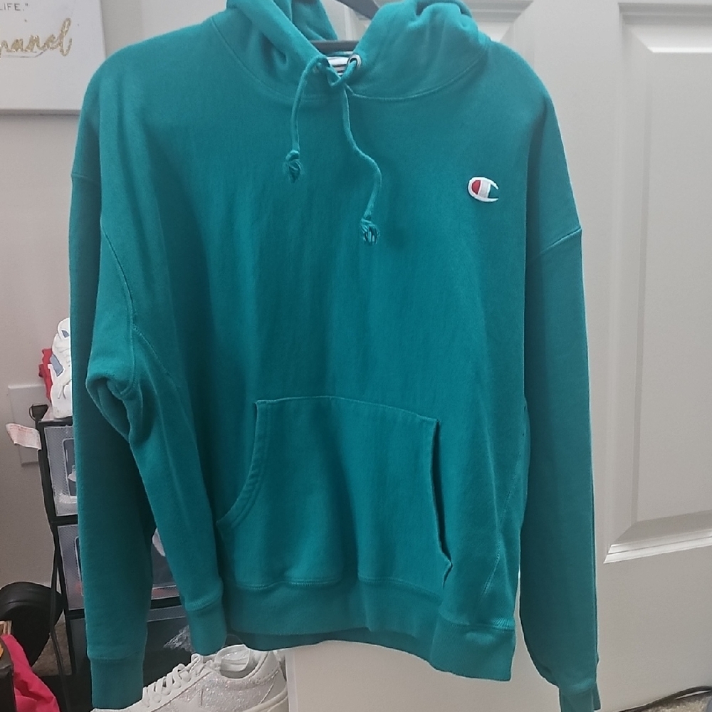 Champion Blue/Green Athletic Hoodie